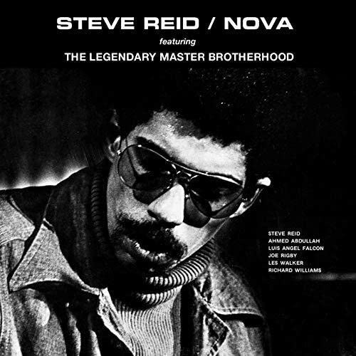 Black and white album cover featuring Steve Reid wearing sunglasses.