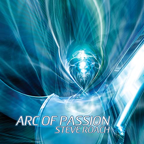 Abstract blue and white image for Steve Roach’s “Arc Of Passion” album.
