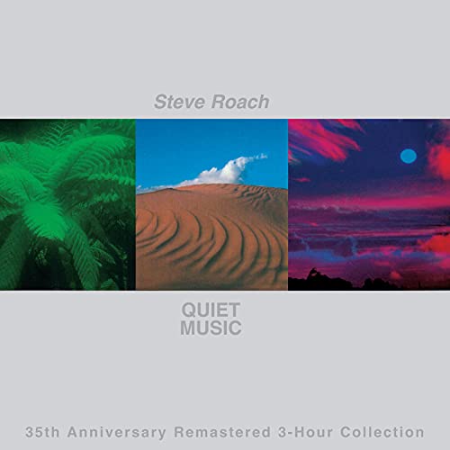 Steve Roach’s “Quiet Music” 3CD album cover with landscape imagery.