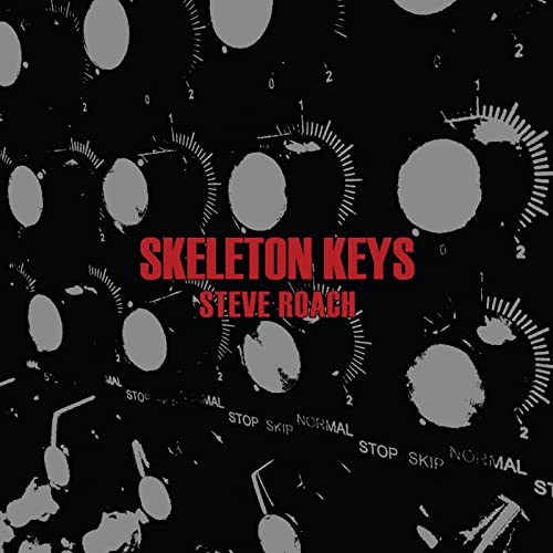 CD cover for Steve Roach’s “Skeleton Keys” with dials and red text.