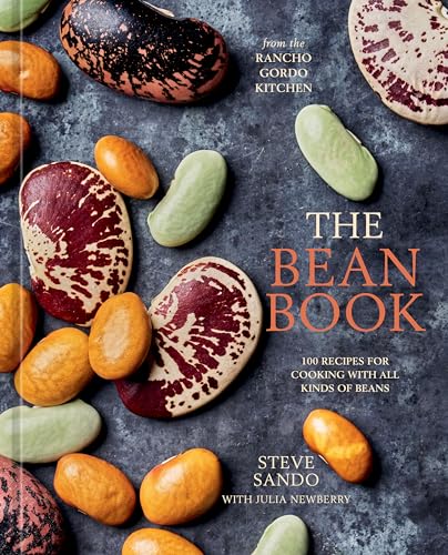 Cookbook cover featuring colorful beans and the title "The Bean Book.
