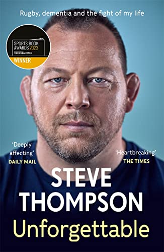 Book cover: close-up portrait of Steve Thompson, with title "Unforgettable".