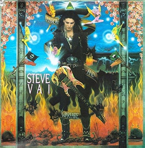 Steve Vai album cover: fantastical art with guitarist and fairies.