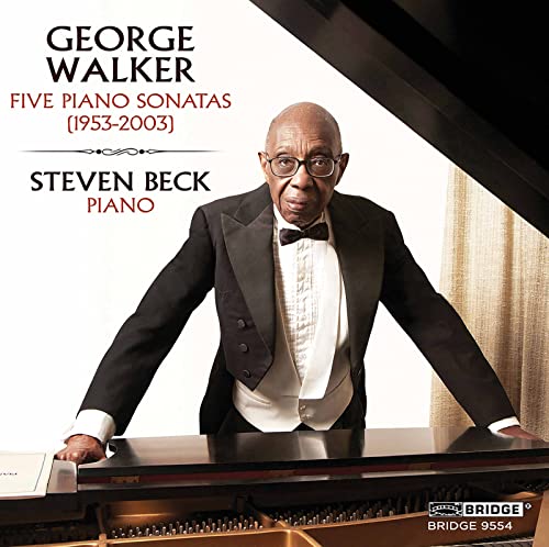 CD cover featuring George Walker and pianist Steven Beck at a piano.