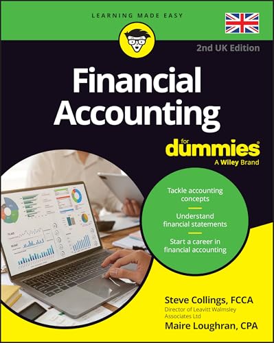 Book cover: "Financial Accounting For Dummies - UK" with laptop image.