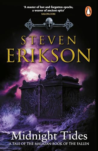 Book cover: “Midnight Tides” by Steven Erikson, featuring a stone sculpture.