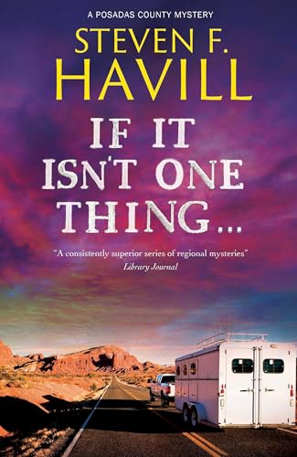 Book cover with desert landscape, RV, and bold yellow title text.