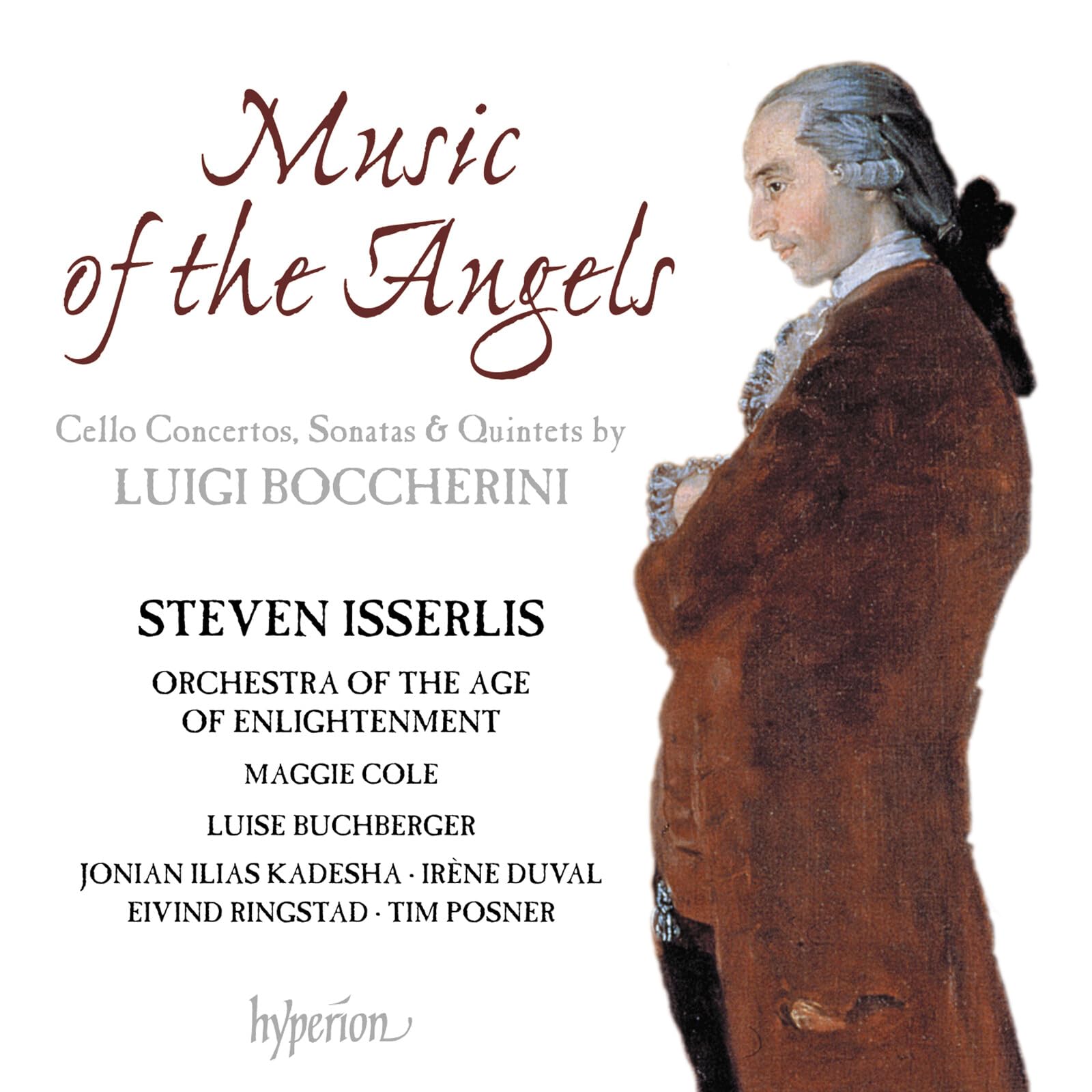 CD cover: portrait of Luigi Boccherini with angelic imagery and text.