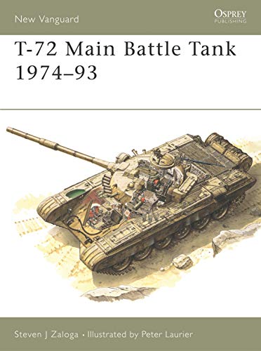 Illustration of a Soviet T-72 main battle tank, side view, olive drab.