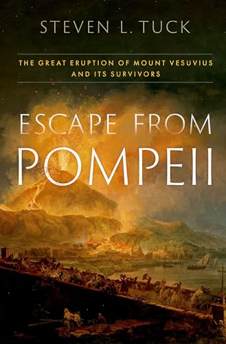 Book cover depicting the eruption of Mount Vesuvius over Pompeii.