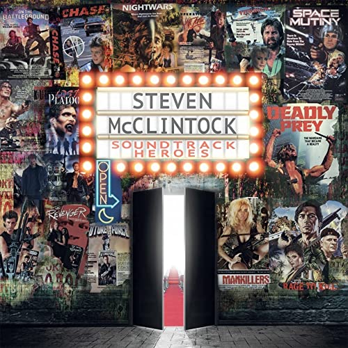 CD cover for "Steven Mcclintock - Soundtrack Heroes" with movie posters.