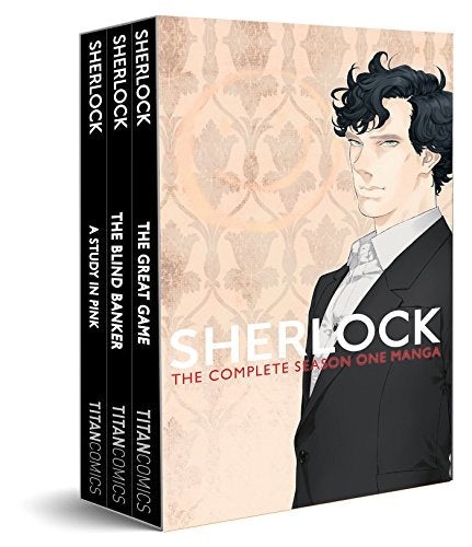 Boxed set of "Sherlock" manga with illustrated cover featuring a man.