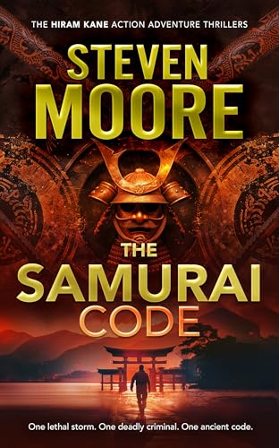 Book cover: "The Samurai Code" with samurai helmet and Japanese temple.
