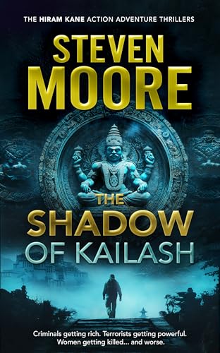 Book cover: stone carving, misty mountains, and a lone figure walking.