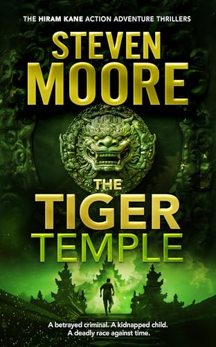 Book cover: “The Tiger Temple” with a golden lion emblem and forest scene.