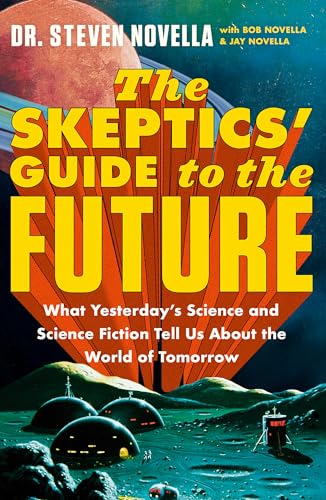 Book cover: "The Skeptics' Guide to the Future" with retro sci-fi art.