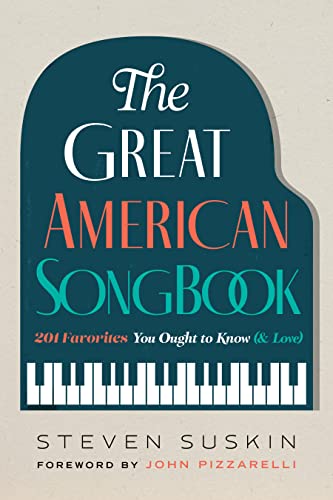 Book cover: "The Great American Songbook" with piano keys design.