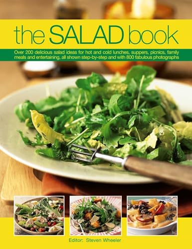 Cookbook cover featuring a green salad with a fork, and smaller salad images.