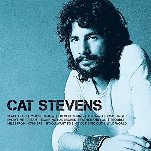 Cat Stevens album cover, portrait of a man with curly hair and beard.