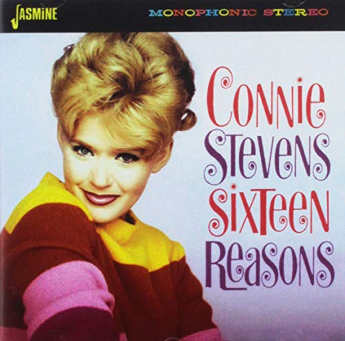 CD cover for Connie Stevens’ “Sixteen Reasons” featuring her portrait.