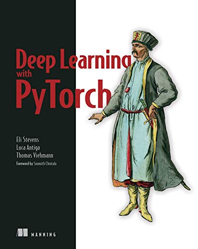 Book cover: "Deep Learning with PyTorch" featuring a historical portrait.
