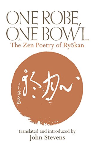 Book cover titled One Robe, One Bowl with a brown circle and calligraphy.