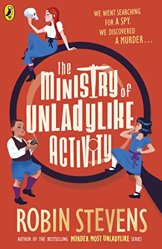 Book cover featuring four young detectives on a red background.