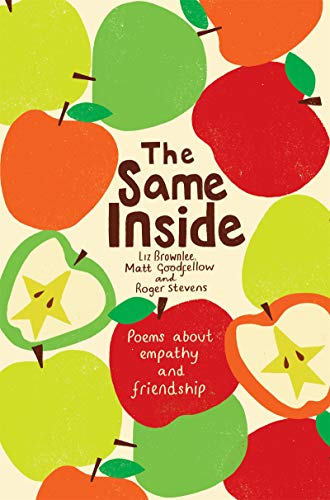 Book cover with colorful whole and sliced apples on a cream background.