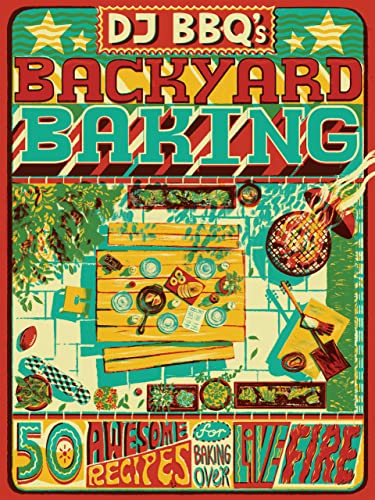 Cookbook cover with illustrated baking scene and bold title text.