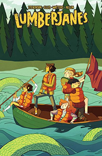 “Lumberjanes Volume 3” cover: girls in a boat, facing a sea serpent.