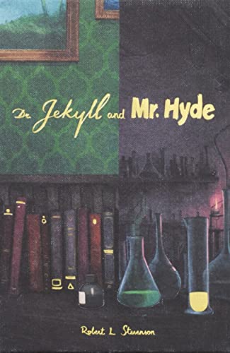 Book cover showing a split scene of a library and laboratory with chemical glassware.