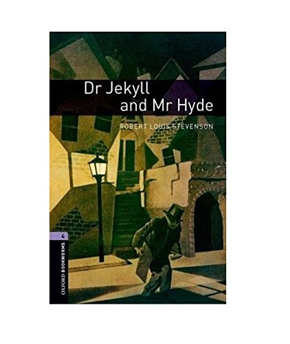 Book cover: “Dr Jekyll and Mr Hyde” with a shadowy street scene.