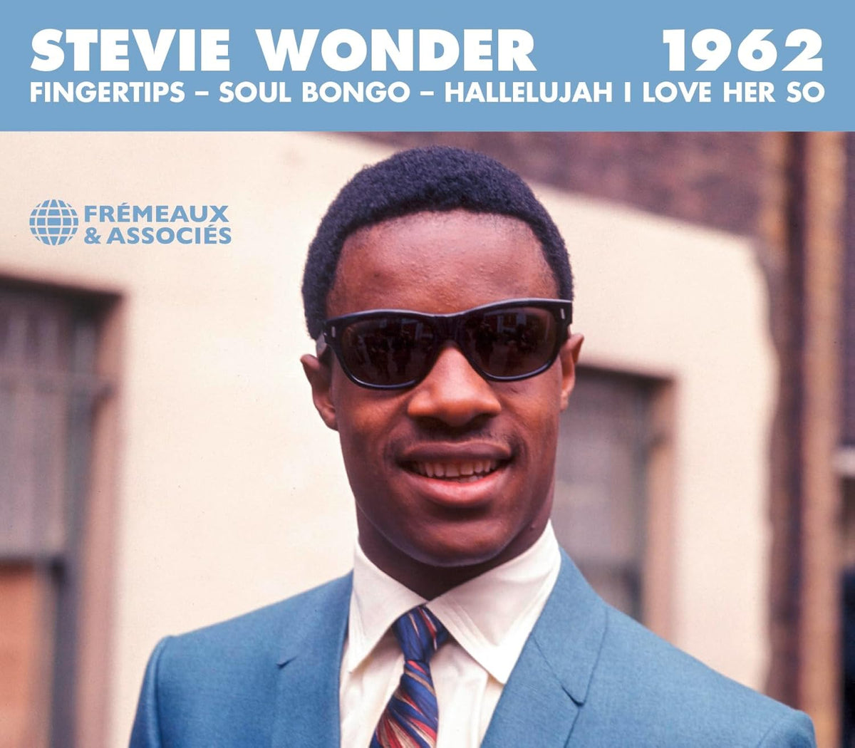 CD cover featuring a young Stevie Wonder wearing sunglasses and a suit.