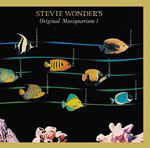 Stevie Wonder’s “Musiquarium I” vinyl album cover with colorful tropical fish.