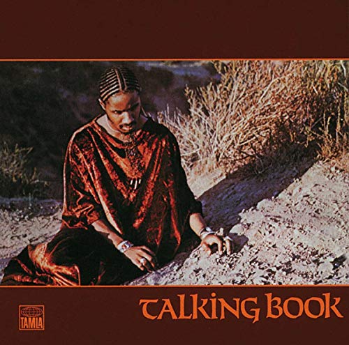 Stevie Wonder wearing a patterned tunic, sitting outdoors in a desert landscape.