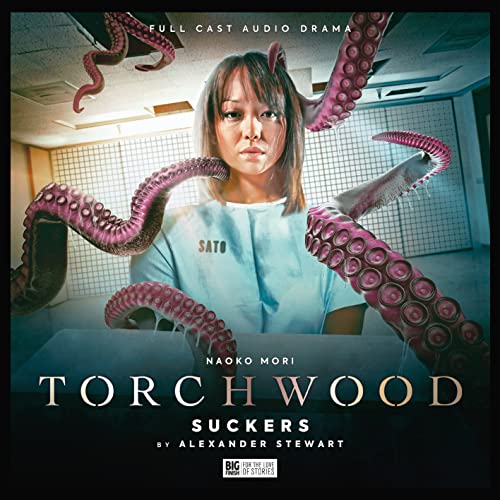 Woman with tentacles reaching towards her, cover for Torchwood audio drama “Suckers”.