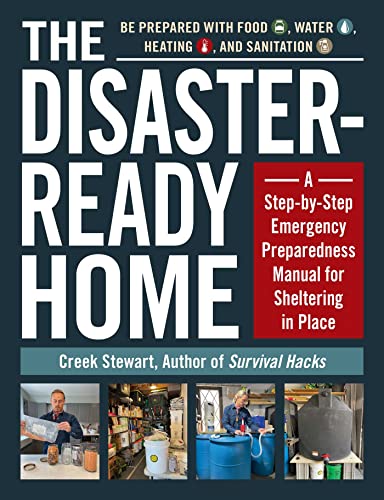 Book cover: "The Disaster-Ready Home" with images of preparedness supplies.