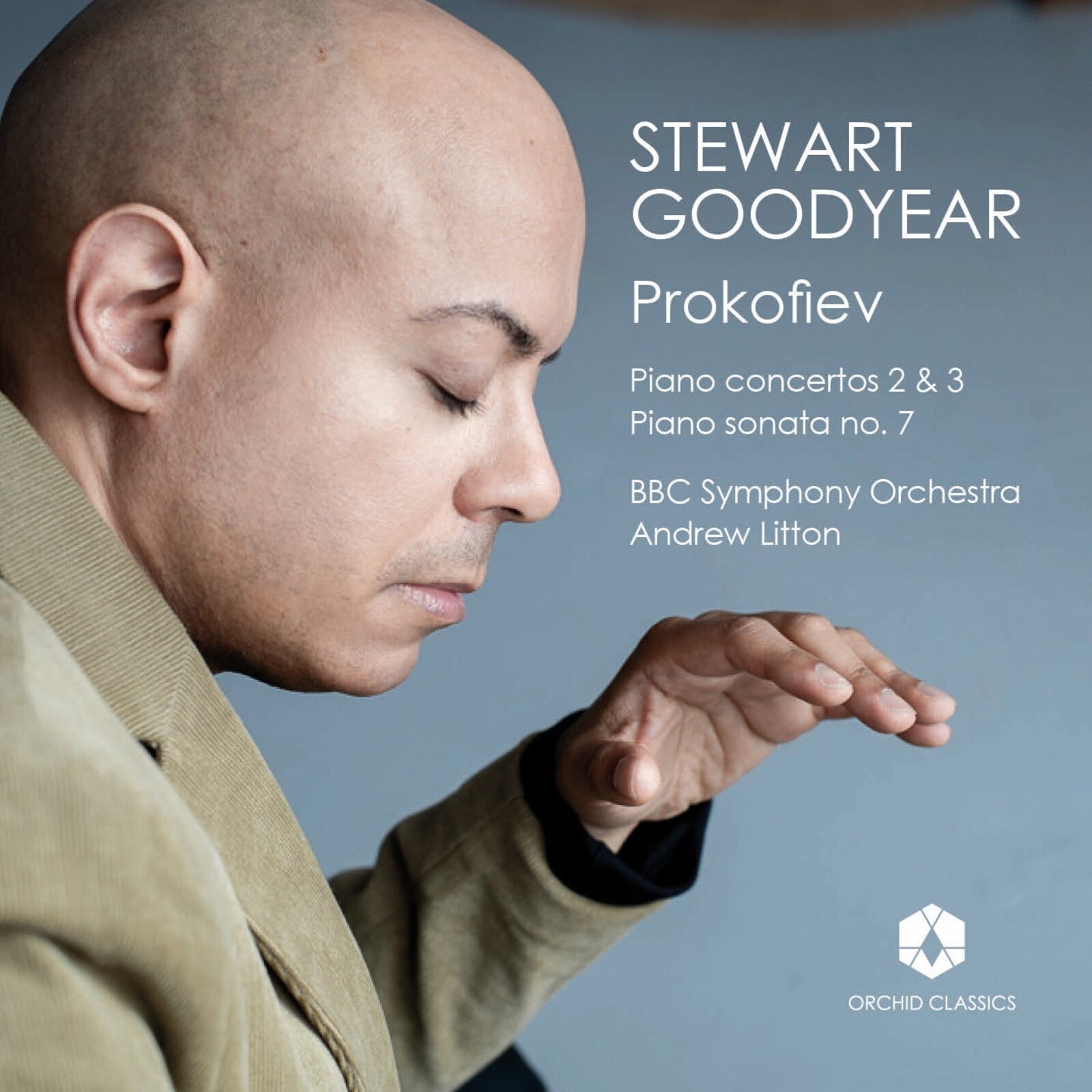CD cover featuring pianist Stewart Goodyear in profile, with text details.