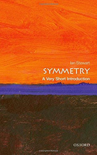 Book cover for "Symmetry" with orange, purple, and brown abstract art.