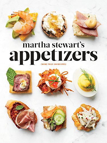 Cookbook cover featuring arranged appetizers with “Martha Stewart’s Appetizers” title.