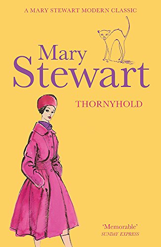 Book cover: "Thornyhold" by Mary Stewart, featuring a woman and a cat.