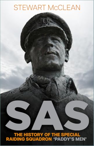 Book cover featuring a soldier’s bust and large white “SAS” lettering.