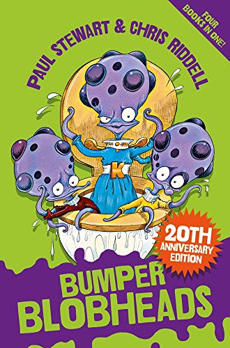 Purple, blob-like aliens surround a central figure on a yellow eggshell.