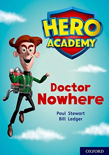 Book cover: cartoon boy with a backpack flies against a blue sky.