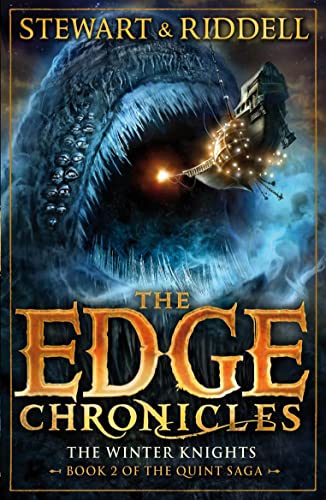 Book cover featuring a giant dark creature with a gaping mouth and a flying ship.