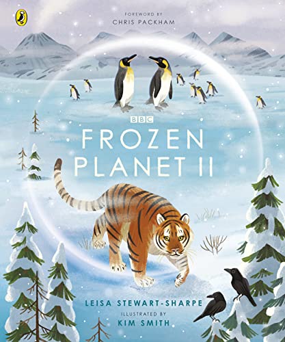 Book cover: penguins, tiger, snowy landscape, and the title "Frozen Planet II".