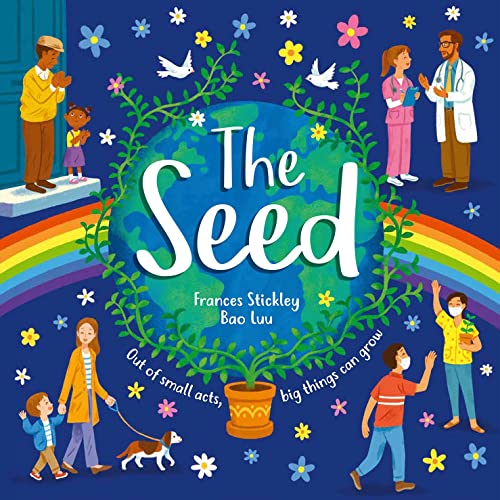 Book cover illustration depicting diverse people and growing plants around Earth.