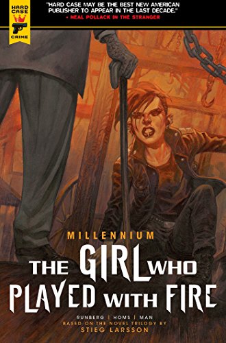 Book cover: woman with injured face, chains, and a shadowy figure.
