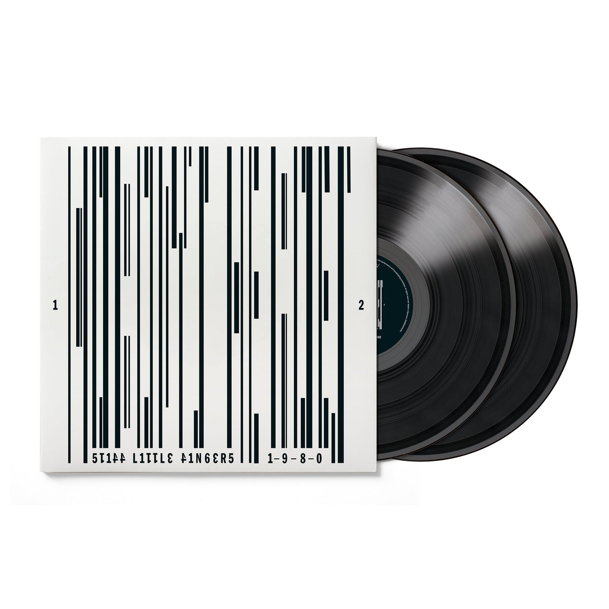 Nobodys Heroes" vinyl record with barcode design and two black discs.