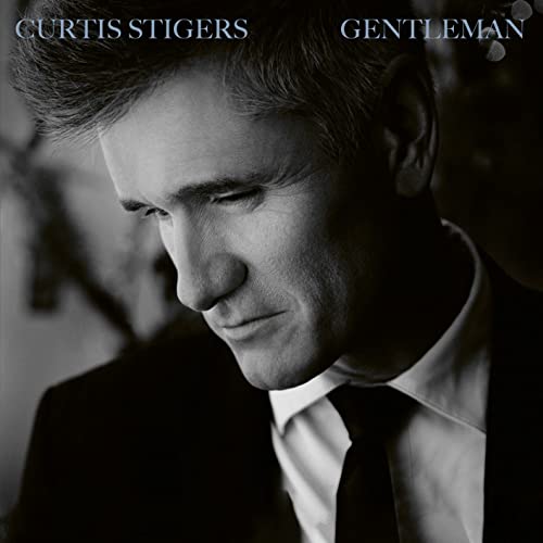 Black and white portrait of Curtis Stigers on CD cover, “Gentleman.”